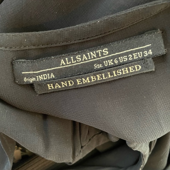 ALL SAINTS Hand-Embellished Top, Size 2 - Picture 5 of 7